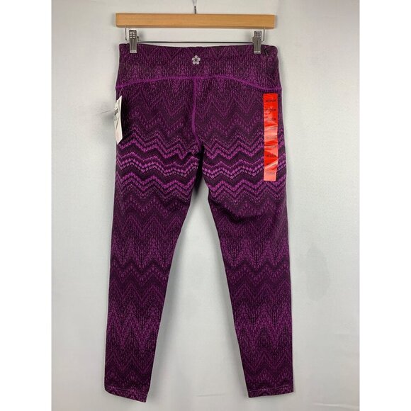 Tuff Athletics Medium Womens Purple & Pink Zigzag Pattern Leggings - Picture 4 of 9